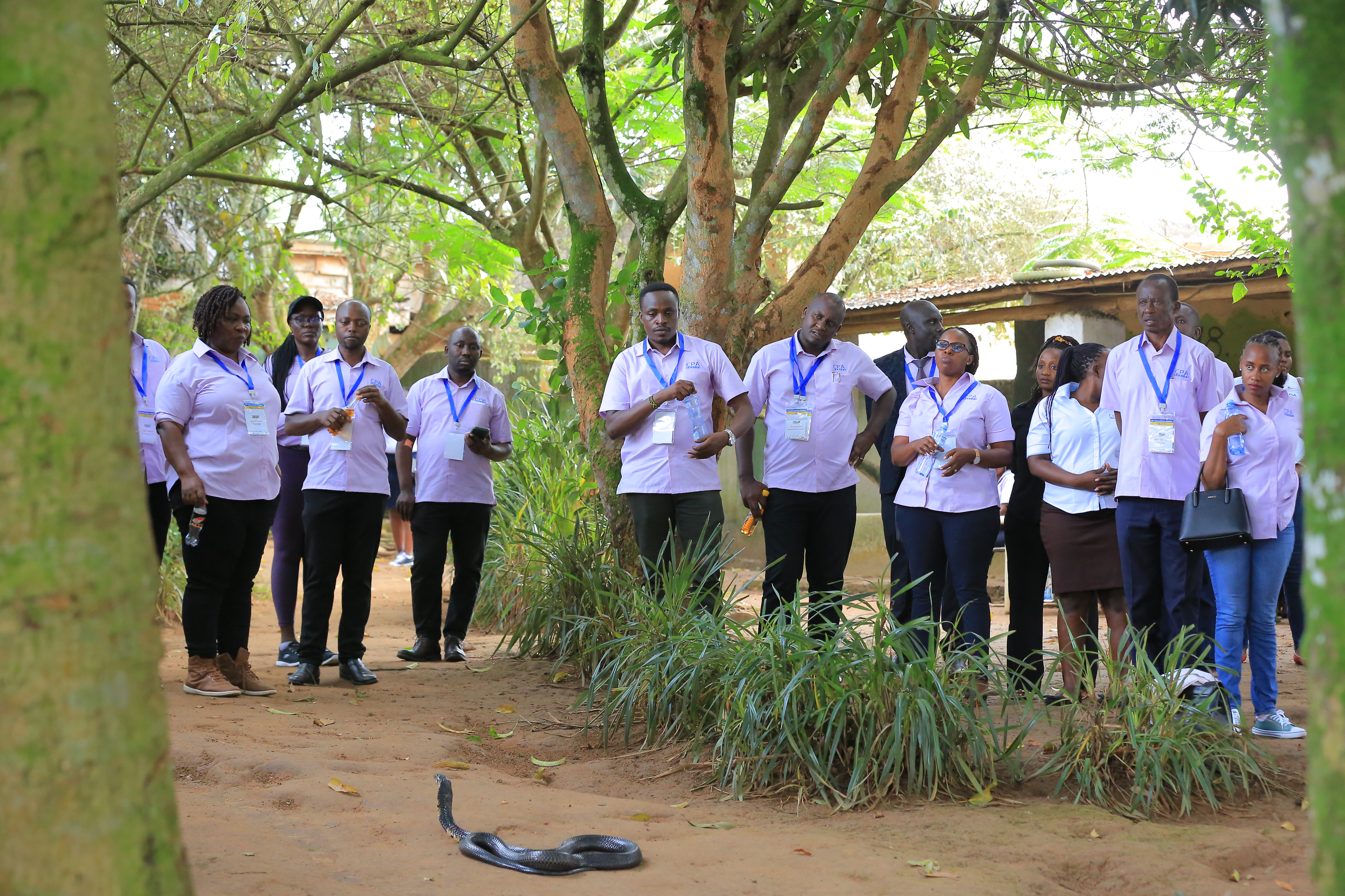 A cross-section of participants at the Uganda Reptile Village in Entebbe.