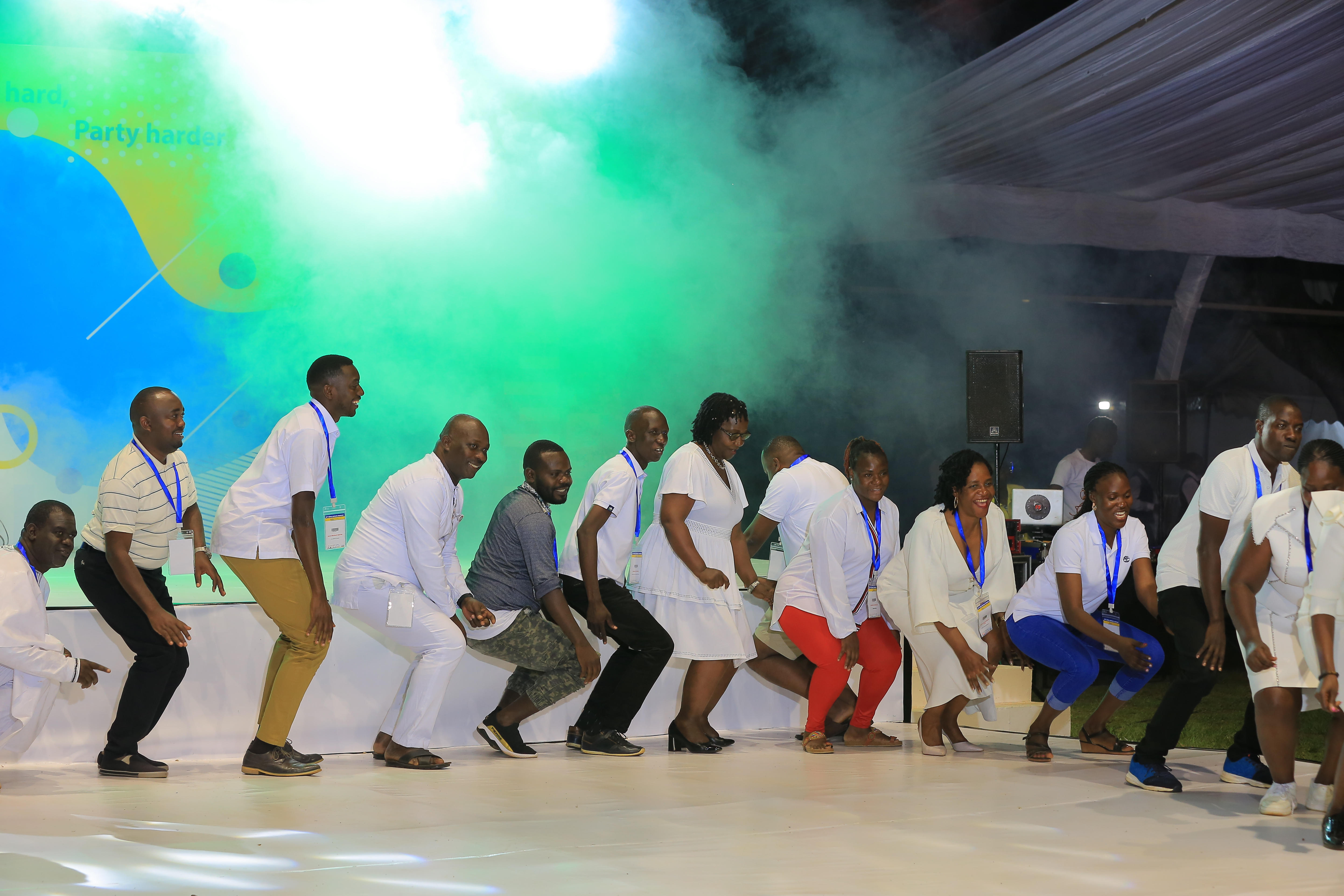 A cross-section of participants dancing and enjoying the music played by Azawi.