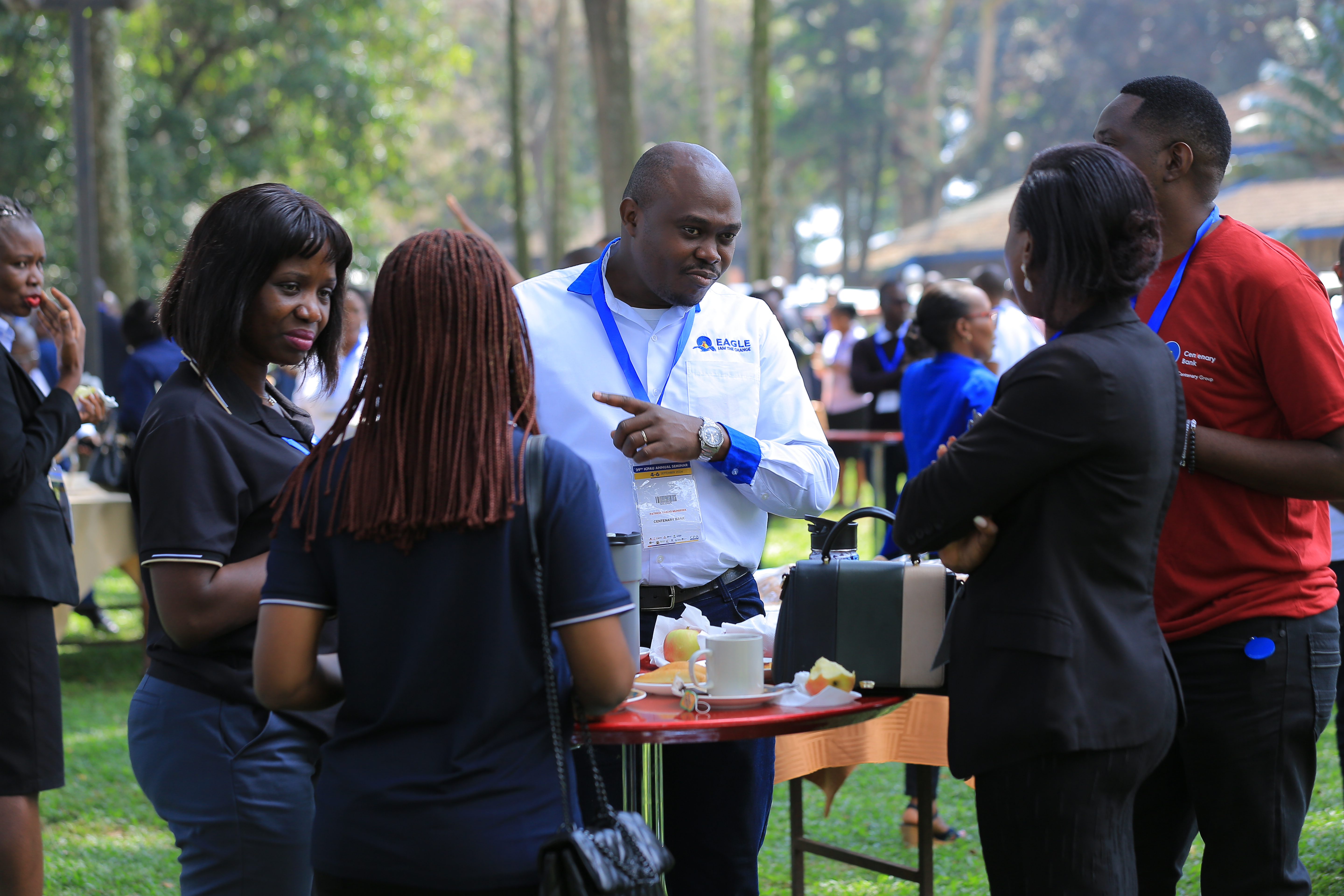 Some of the participants interacting during tea break at the 29th ICPAU Seminar.