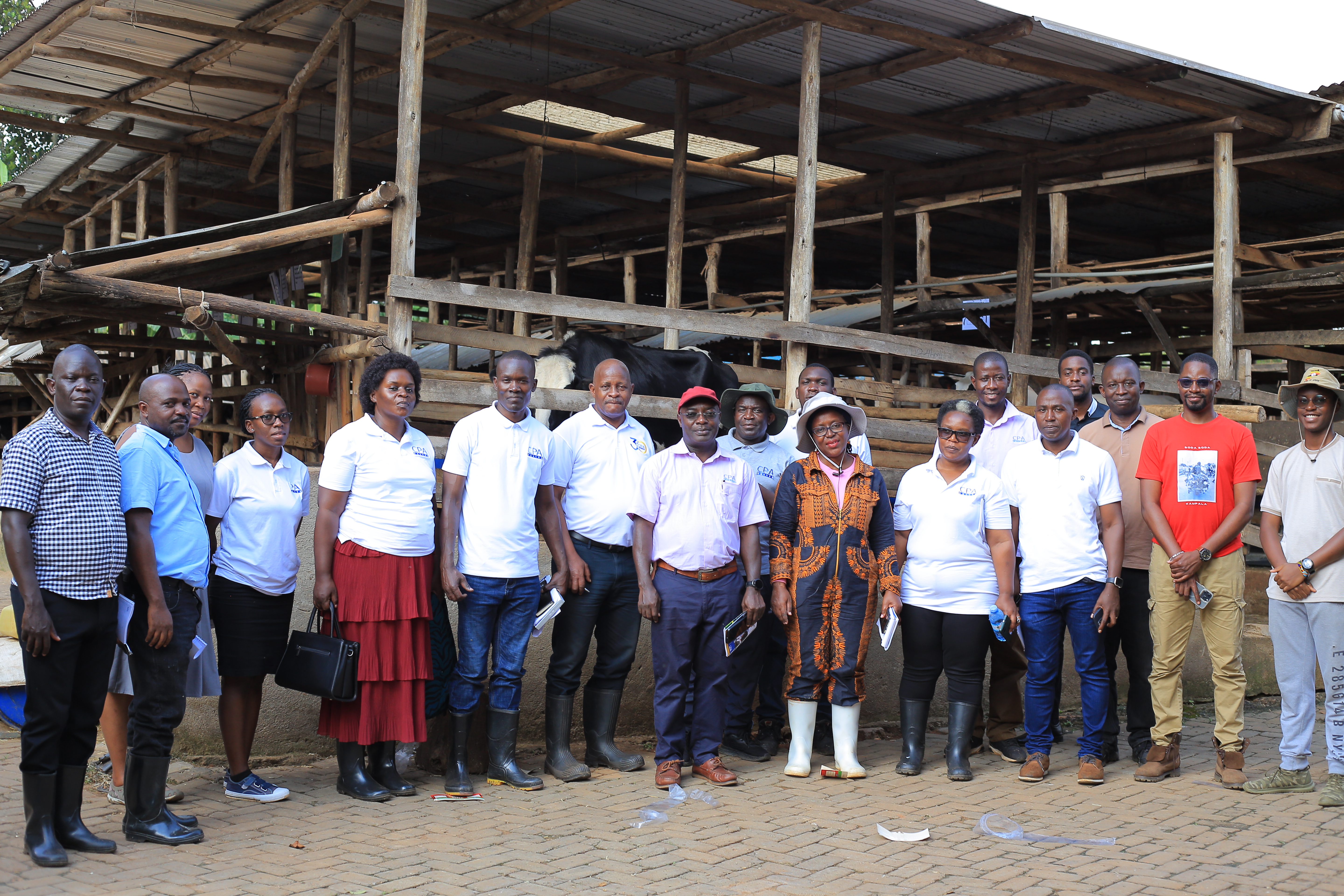 Participants pose for a group photo at Eikamiro Dairy Farm