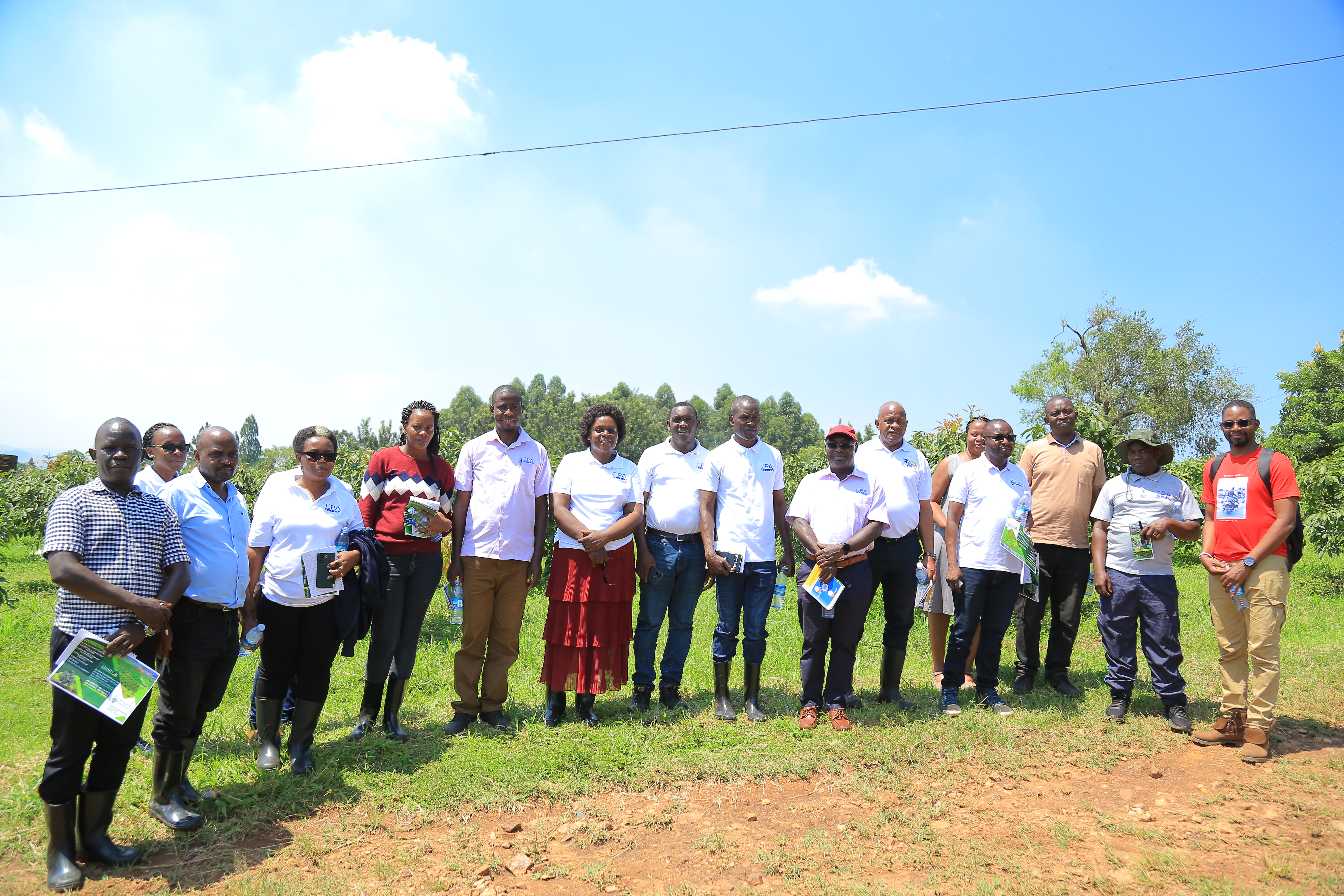 Participants take a group photo at Musubi Farm, Buntaba-Gayaza.