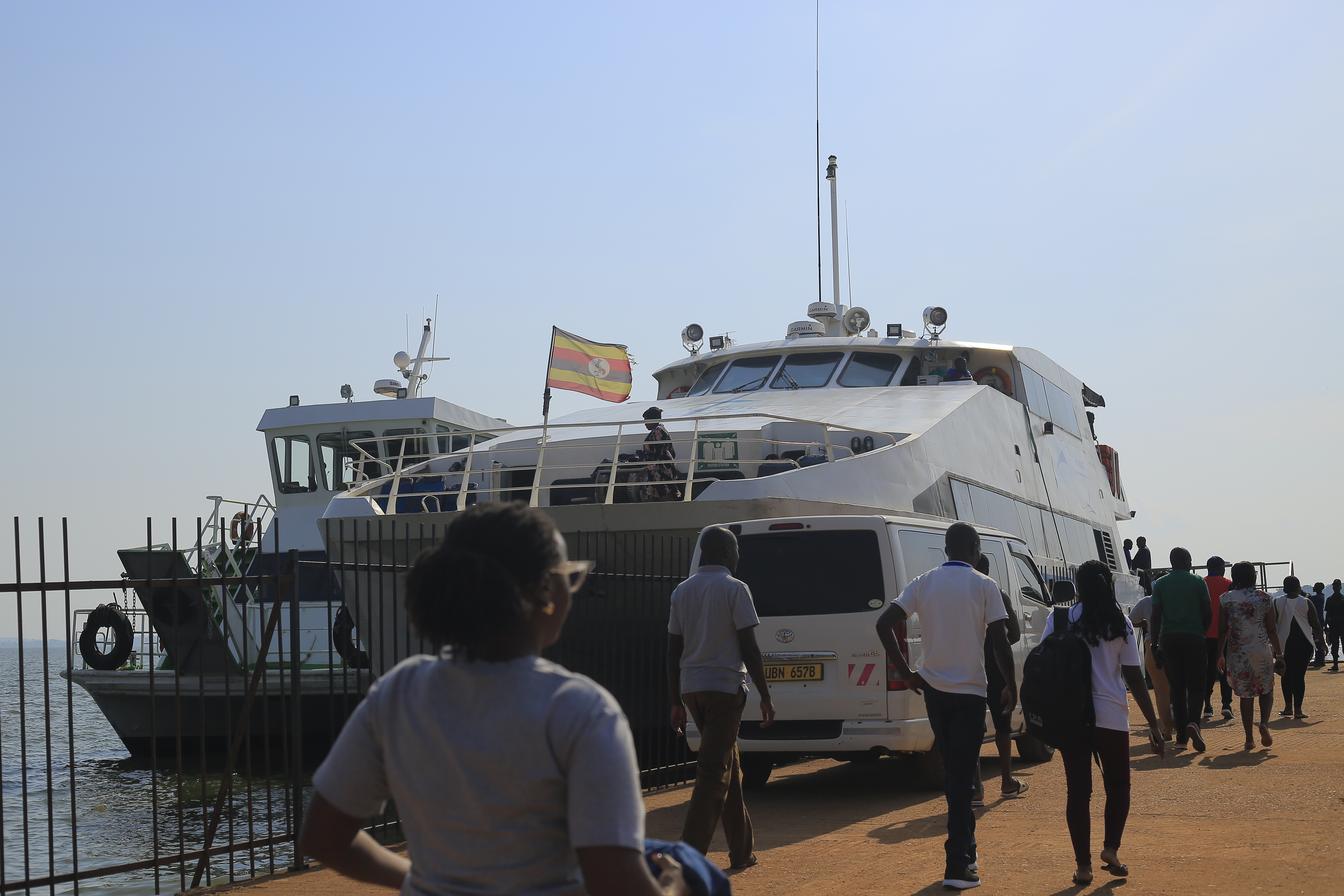 Participants onboarding the ship for joy sailing in Entebbe.