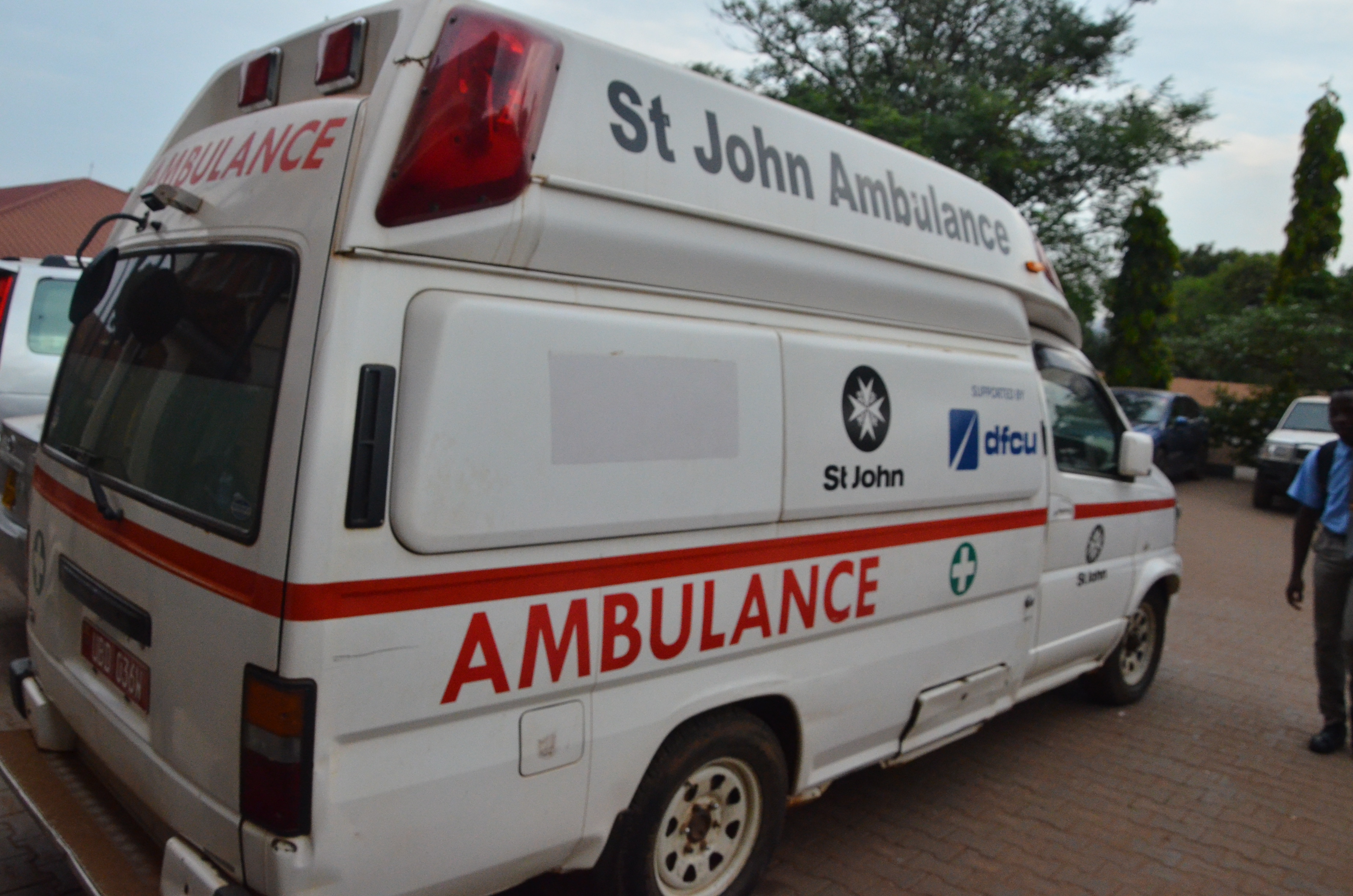 St John Ambulance at the Kampala Examinations centre.