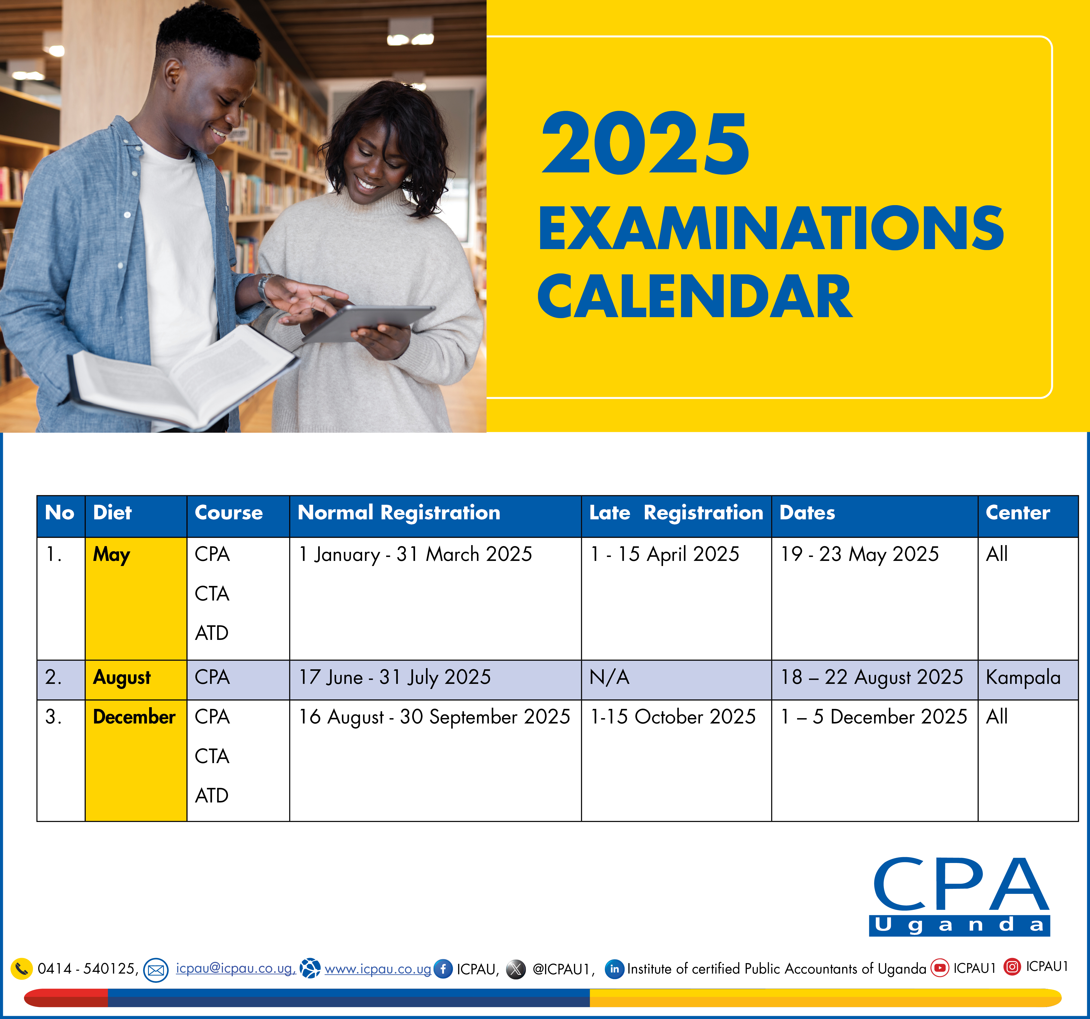 2025 Examinations Calendar