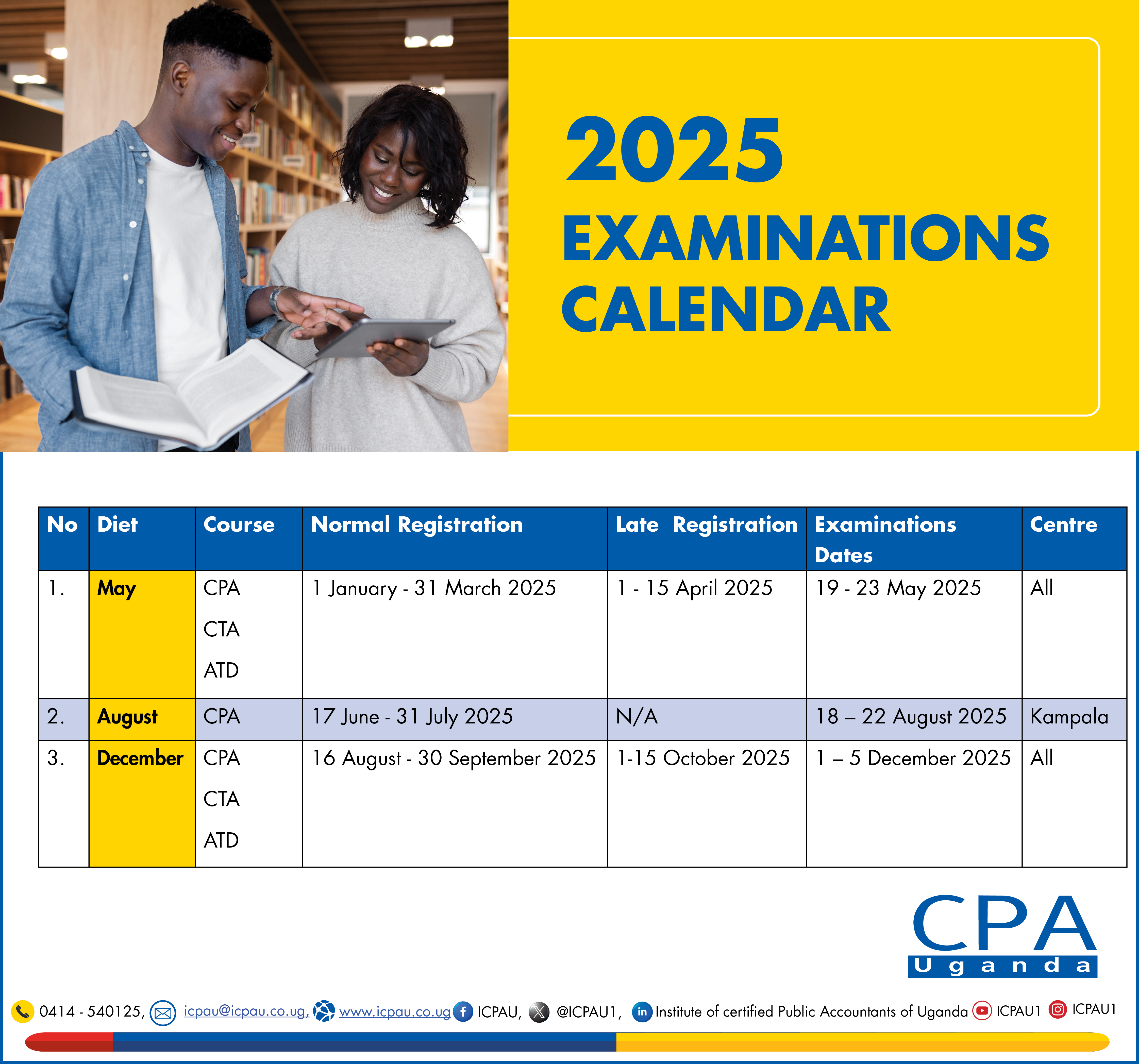 2025 EXAMINATIONS CALENDAR